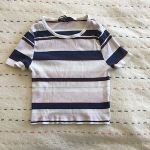 🧿Striped Crop Top